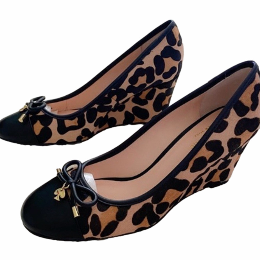 Kate Spade Kacey Calf Hair Leopard Wedges | EUC | Sz 7